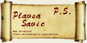 Plavša Savić vizit kartica